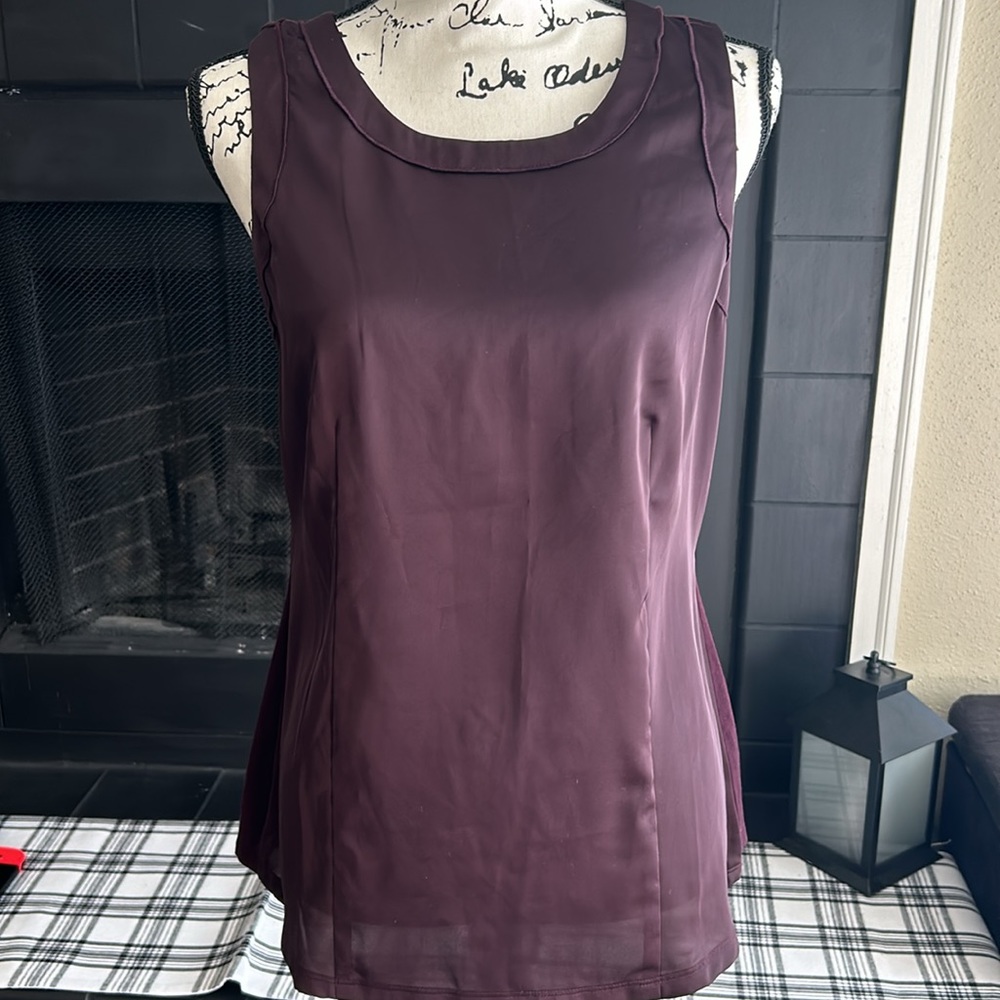 🪩5 for $25🪩Ann Taylor Sleeveless Sheer Blouse in Plum
